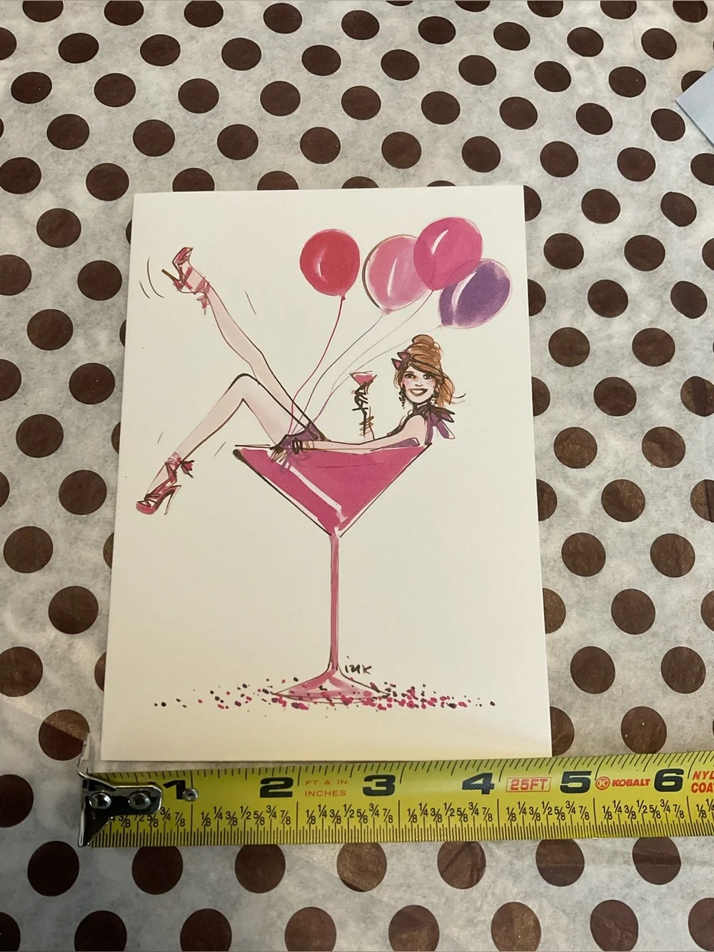 Henri Bendel Notecard “Cheers!” by Izak for Henri Bendel Post + Envelope Set 1